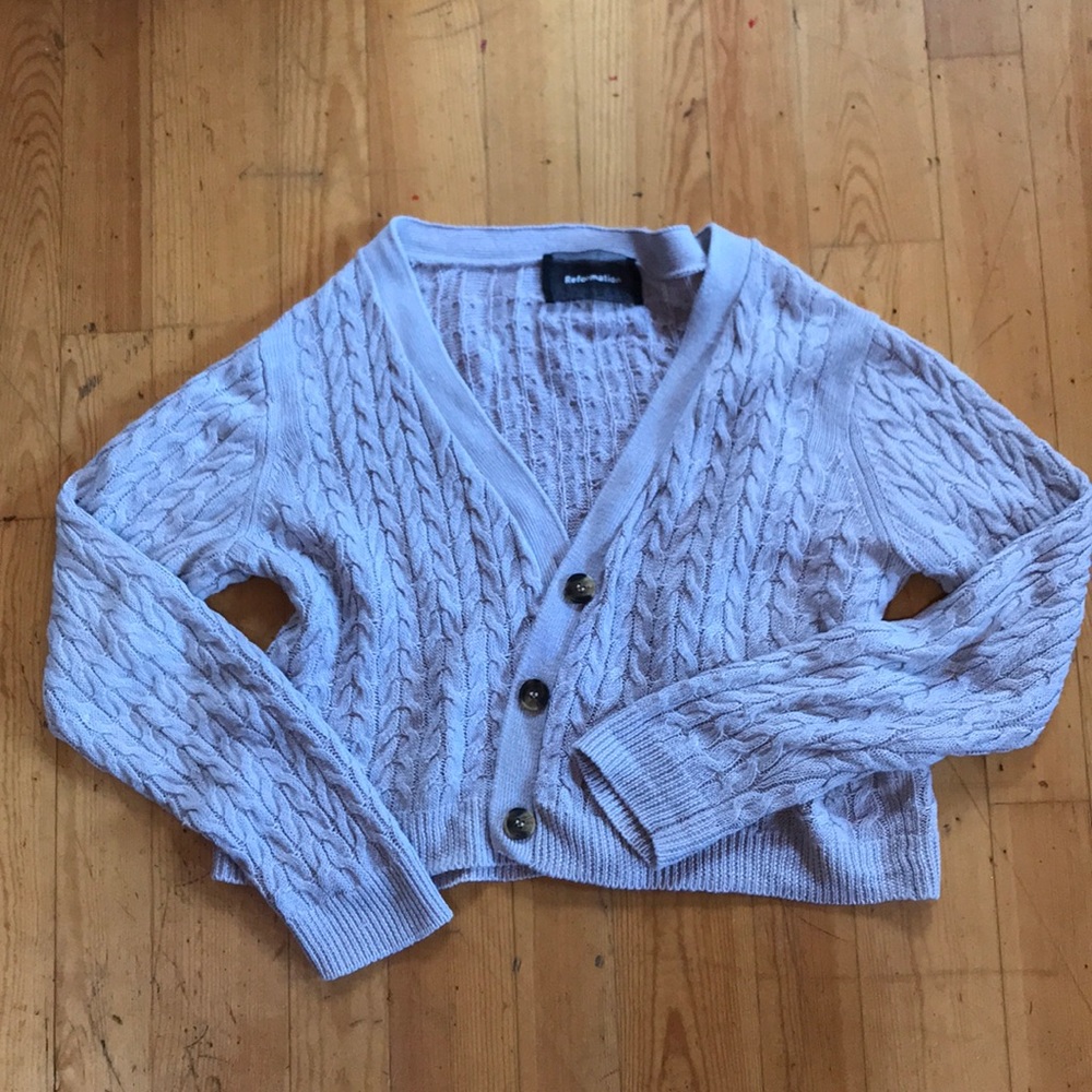 Reformation Cable Knit Cardigan Large